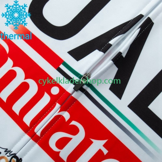 Uae Emirates 2023 Män Cykeltröja Långärmad och Bib Cykeltights Vinter Thermal Fleece N002
