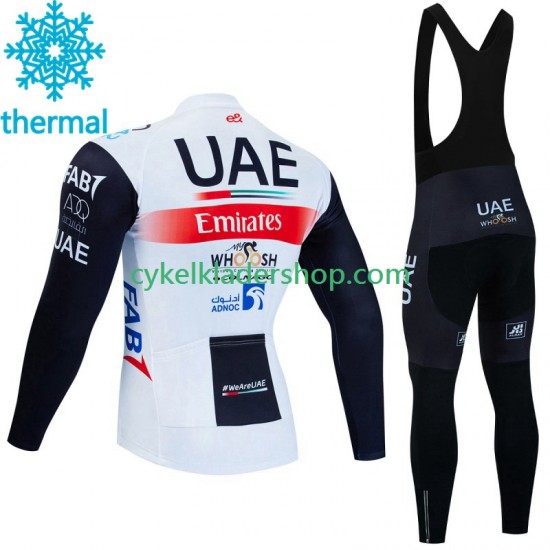 Uae Emirates 2023 Män Cykeltröja Långärmad och Bib Cykeltights Vinter Thermal Fleece