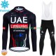 Uae Emirates 2024 Män Cykeltröja Långärmad och Bib Cykeltights Vinter Thermal Fleece N001