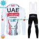 Uae Emirates 2024 Män Cykeltröja Långärmad och Bib Cykeltights Vinter Thermal Fleece