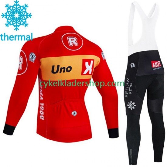 Uno X 2023 Män Cykeltröja Långärmad och Bib Cykeltights Vinter Thermal Fleece