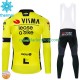 Visma Lease A Bike 2024 Män Cykeltröja Långärmad och Bib Cykeltights Vinter Thermal Fleece