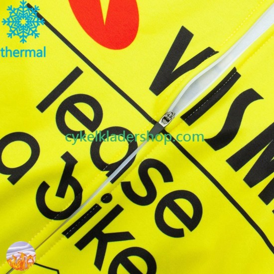 Visma Lease A Bike 2024 Män Cykeltröja Långärmad och Bib Cykeltights Vinter Thermal Fleece