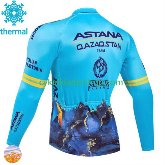 Astana Qazaqstan 2024 Män Cykeltröja Vinter Thermal Fleece N001