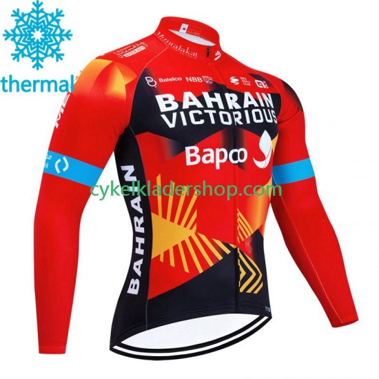 Bahrain Victorious 2023 Män Cykeltröja Vinter Thermal Fleece