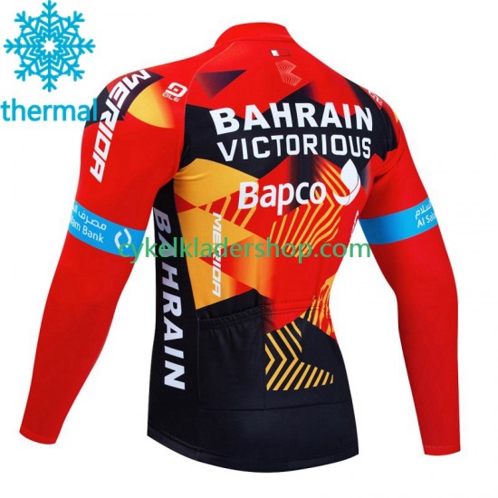 Bahrain Victorious 2023 Män Cykeltröja Vinter Thermal Fleece