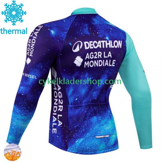 Decathlon Ag2R 2024 Män Cykeltröja Vinter Thermal Fleece N001