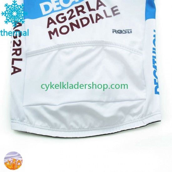 Decathlon Ag2R 2024 Män Cykeltröja Vinter Thermal Fleece