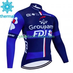 Fdj Groupama 2023 Män Cykeltröja Vinter Thermal Fleece