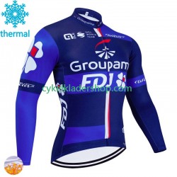 Fdj Groupama 2024 Män Cykeltröja Vinter Thermal Fleece