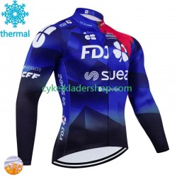 Fdj Suez 2024 Män Cykeltröja Vinter Thermal Fleece