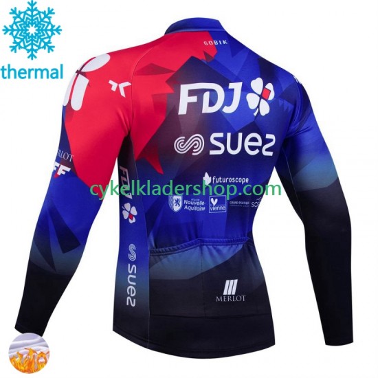 Fdj Suez 2024 Män Cykeltröja Vinter Thermal Fleece