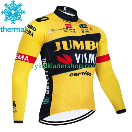 Jumbo Visma 2023 Män Cykeltröja Vinter Thermal Fleece