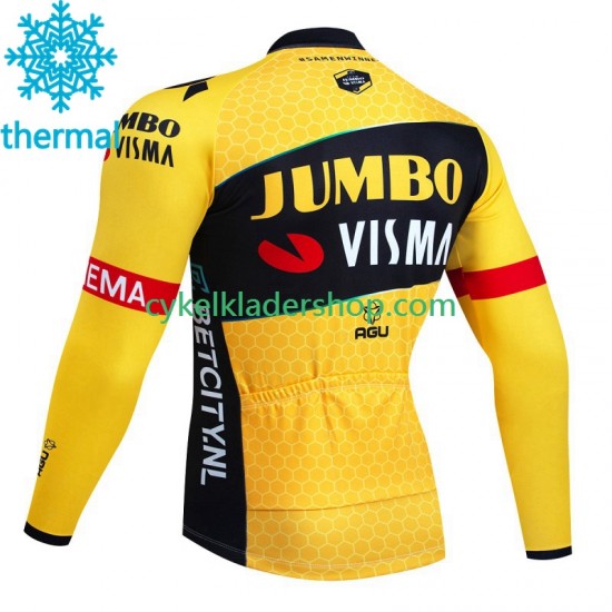 Jumbo Visma 2023 Män Cykeltröja Vinter Thermal Fleece