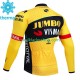 Jumbo Visma 2023 Män Cykeltröja Vinter Thermal Fleece