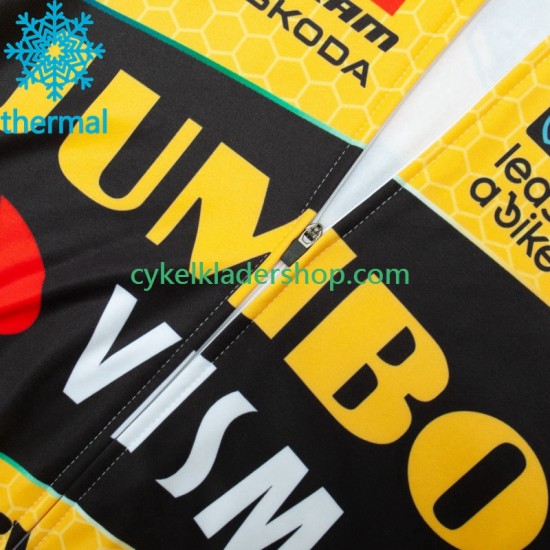 Jumbo Visma 2023 Män Cykeltröja Vinter Thermal Fleece