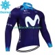 Movistar 2023 Män Cykeltröja Vinter Thermal Fleece