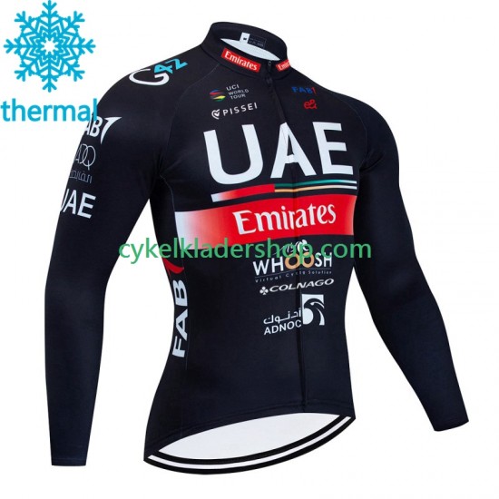 Uae Emirates 2023 Män Cykeltröja Vinter Thermal Fleece N001