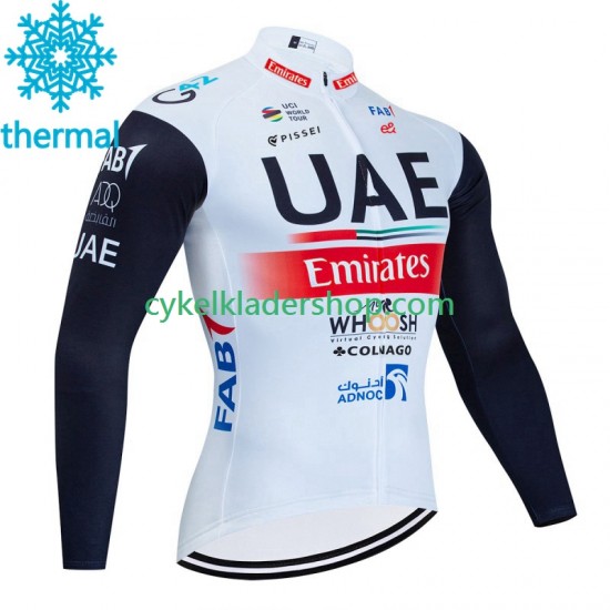 Uae Emirates 2023 Män Cykeltröja Vinter Thermal Fleece
