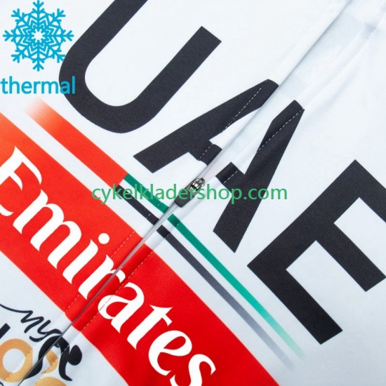Uae Emirates 2023 Män Cykeltröja Vinter Thermal Fleece