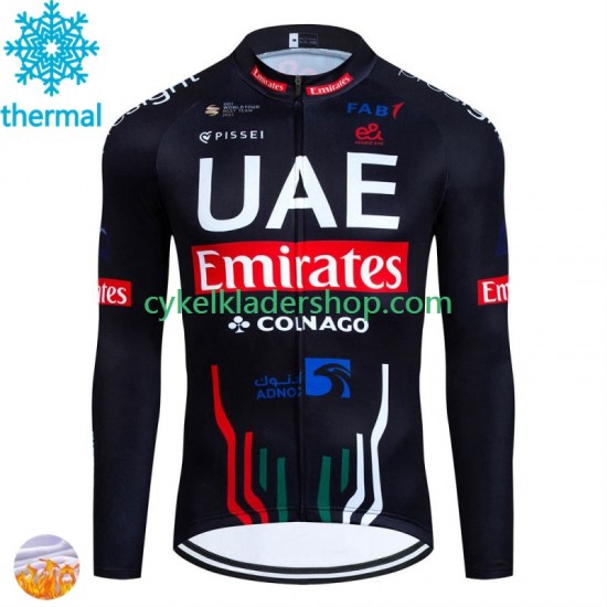 Uae Emirates 2024 Män Cykeltröja Vinter Thermal Fleece N001