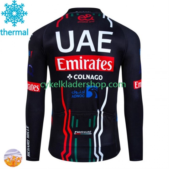 Uae Emirates 2024 Män Cykeltröja Vinter Thermal Fleece N001