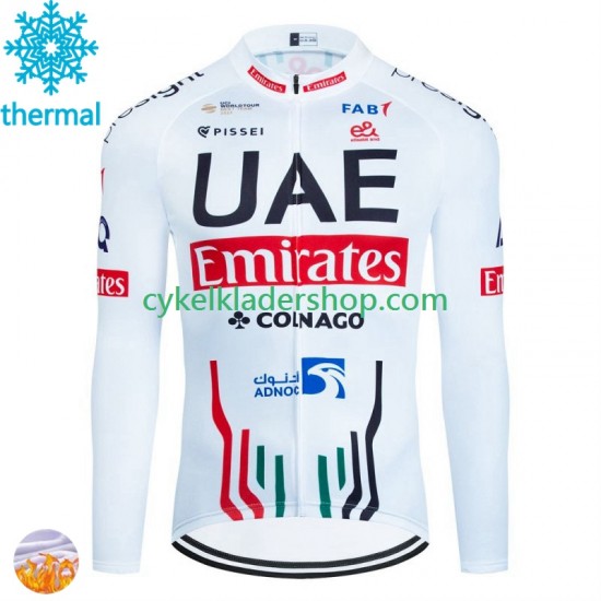 Uae Emirates 2024 Män Cykeltröja Vinter Thermal Fleece