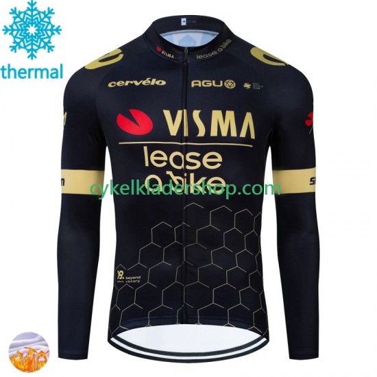 Visma Lease A Bike 2024 Män Cykeltröja Vinter Thermal Fleece N001