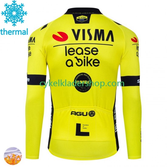 Visma Lease A Bike 2024 Män Cykeltröja Vinter Thermal Fleece
