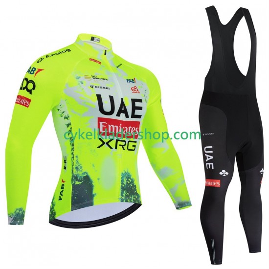 Pro UAE Team Emirates xrg tdf editon race fluo 2025 Män Cykeltröja Långärmad och Bib Cykeltights
