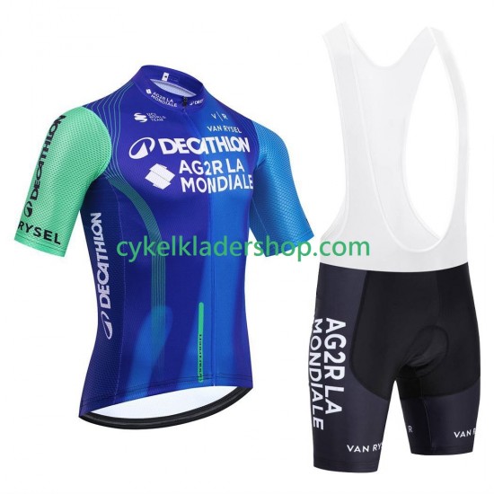 equipe Pro decathlon ag2r 2025 Män Cykeltröja och Bib Cykelshorts
