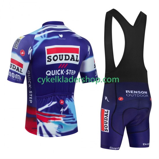 equipe Pro soudal quick step 2025 Män Cykeltröja och Bib Cykelshorts