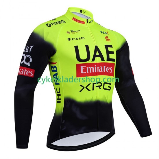 equipe Pro UAE Team Emirates 2025 fluo Män Cykeltröja Långärmad
