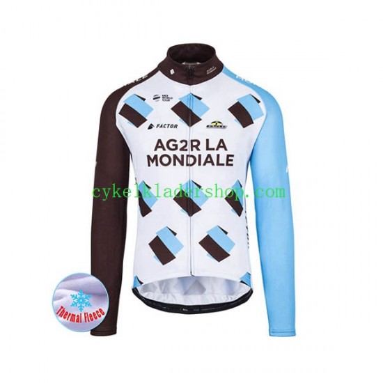 2017 AG2R La Mondiale Män Cykeltröja Vinter Thermal Fleece N001