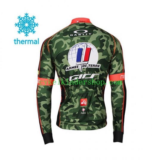 2017 Armee De Terre Män Cykeltröja Långärmad och Bib Cykeltights Vinter Thermal Fleece N001