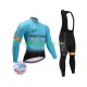 2017 Astana Pro Team Män Cykeltröja Långärmad och Bib Cykeltights Vinter Thermal Fleece N001