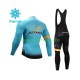 2017 Astana Pro Team Män Cykeltröja Långärmad och Bib Cykeltights Vinter Thermal Fleece N001