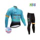 2017 Astana Pro Team Barn Cykeltröja Långärmad och Cykeltights Vinter Thermal Fleece N001