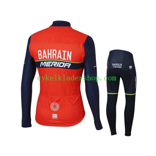 2017 Bahrain Merida Barn Cykeltröja Långärmad och Cykeltights N001