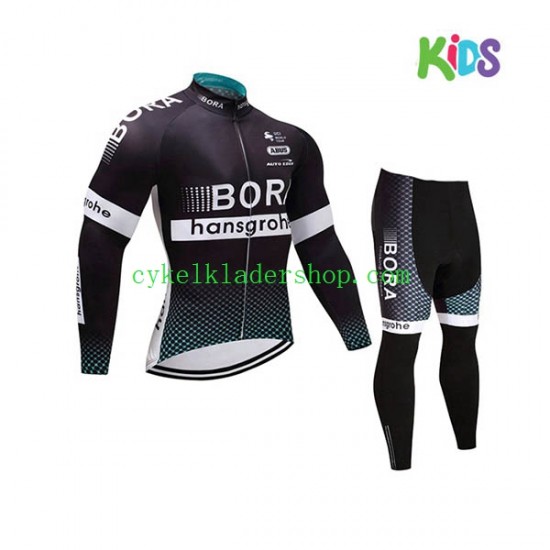 2017 Bora-Hansgrohe Barn Cykeltröja Långärmad och Cykeltights N001