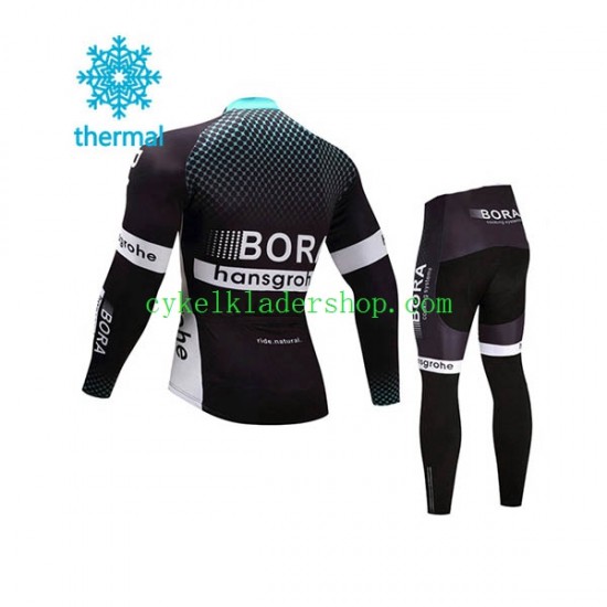 2017 Bora-Hansgrohe Barn Cykeltröja Långärmad och Cykeltights Vinter Thermal Fleece N001