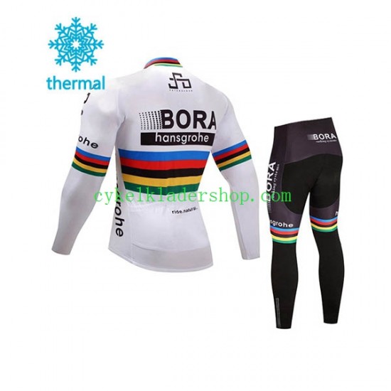 2017 Bora-Hansgrohe Barn Cykeltröja Långärmad och Cykeltights Vinter Thermal Fleece N002