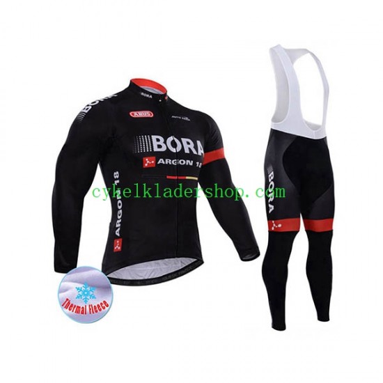 2017 Bora-Hansgrohe Män Cykeltröja Långärmad och Bib Cykeltights Vinter Thermal Fleece N003