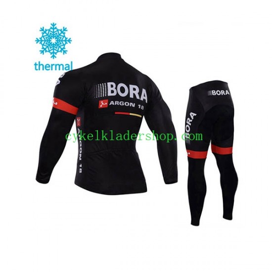 2017 Bora-Hansgrohe Barn Cykeltröja Långärmad och Cykeltights Vinter Thermal Fleece N003