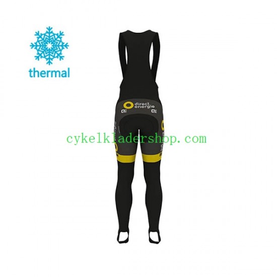 2017 Direct Energie Män Cykeltröja Långärmad och Bib Cykeltights Vinter Thermal Fleece N001