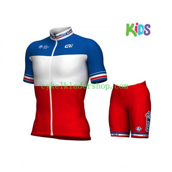 2017 FDJ Barn Cykeltröja och Cykelshorts N003