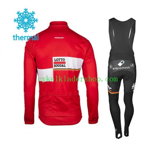 2017 Lotto Soudal Män Cykeltröja Långärmad och Bib Cykeltights Vinter Thermal Fleece N001