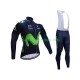 2017 Movistar Team Män Cykeltröja Långärmad och Bib Cykeltights N001