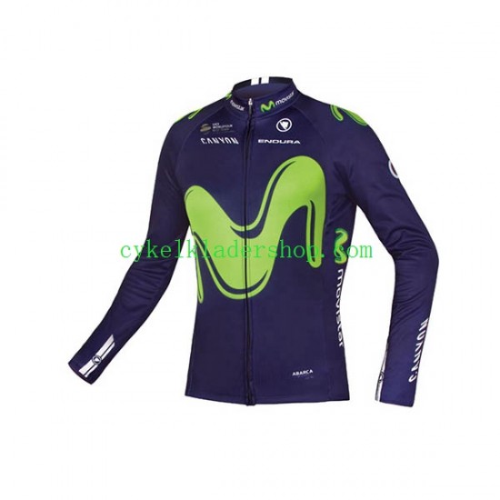 2017 Movistar Team Män Cykeltröja Långärmad N001