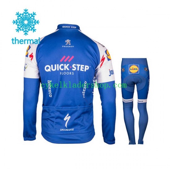 2017 Quick-Step Floors Barn Cykeltröja Långärmad och Cykeltights Vinter Thermal Fleece N001